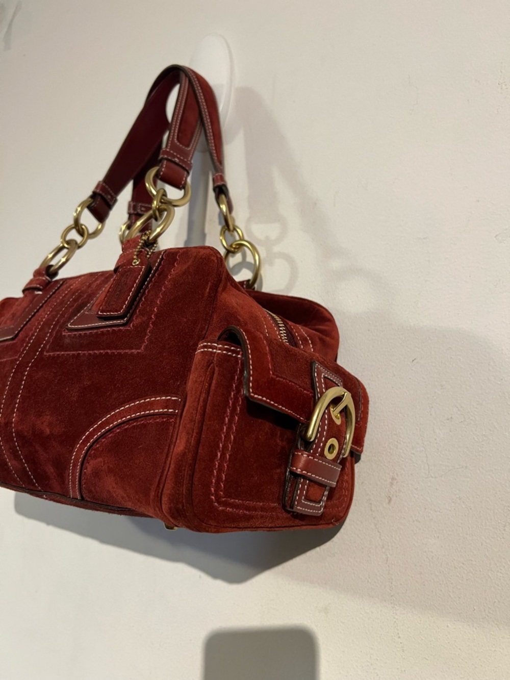 Coach Mia Suede in Deep red shoulder bag - Picture 8 of 16